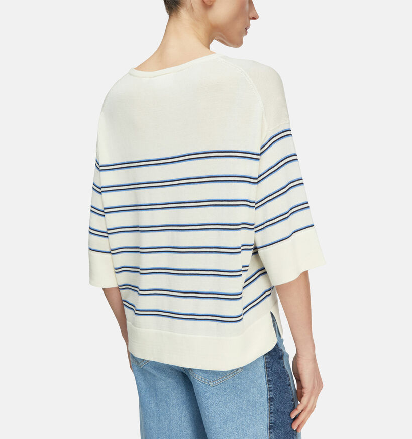 comma Ecru/Blauwe Trui voor dames (373155)
