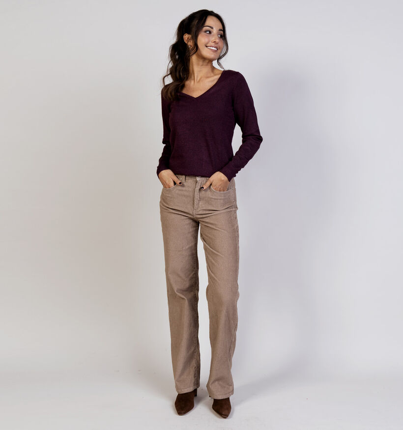 Vero Moda Tessa Corduroy Lichtbruine Broek L34 voor dames (364547)