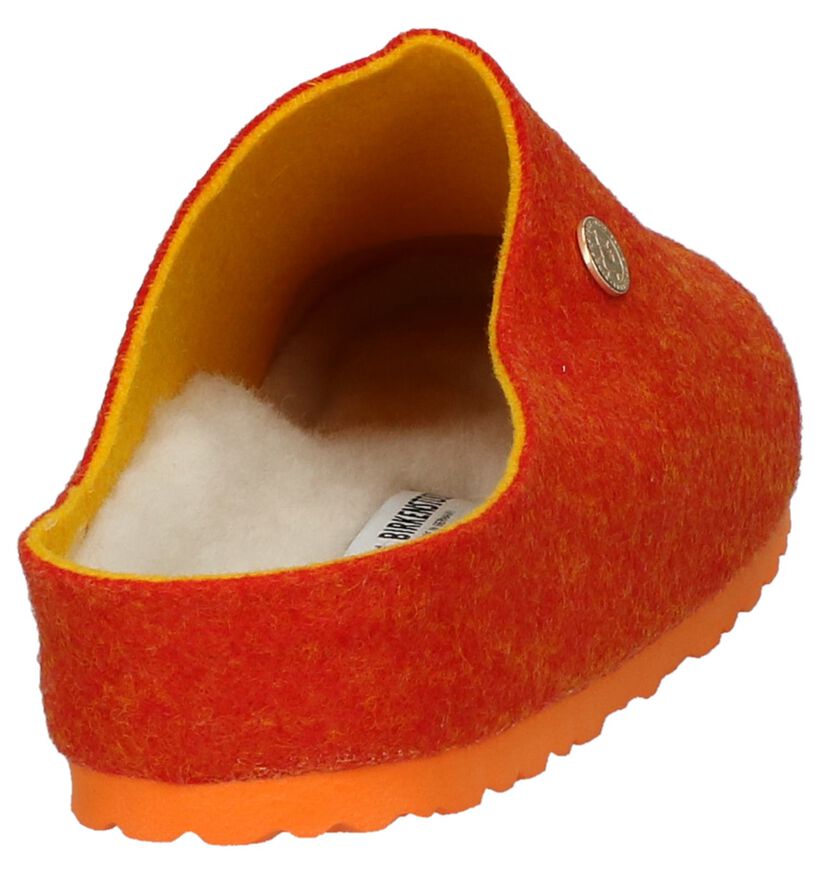 Birkenstock Pantoufles ouvertes en Orange foncé en laine (231546)