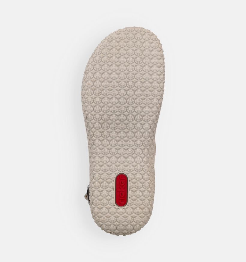 Rieker Sandales plates en Ecru pour femmes (370427) - pour semelles orthop&eacute;diques
