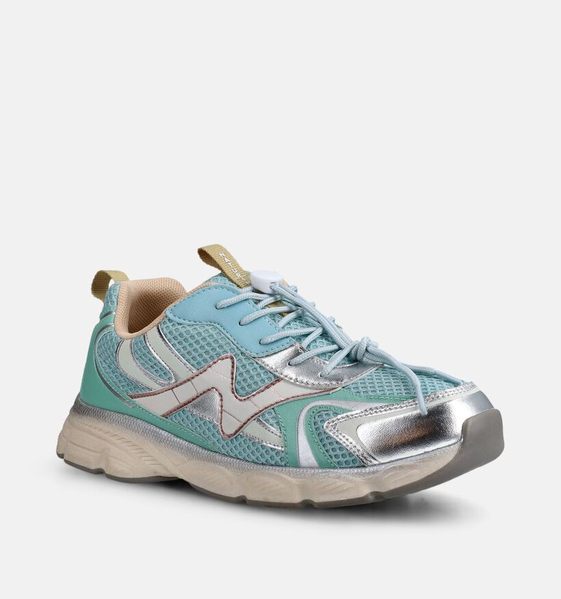 Naturino Wave Blauwe/Groene Sneakers voor meisjes (377263) - geschikt voor steunzolen