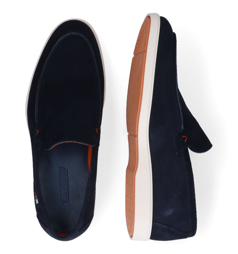 Via Borgo Chaussures à enfiler en Bleu foncé pour hommes (310426)