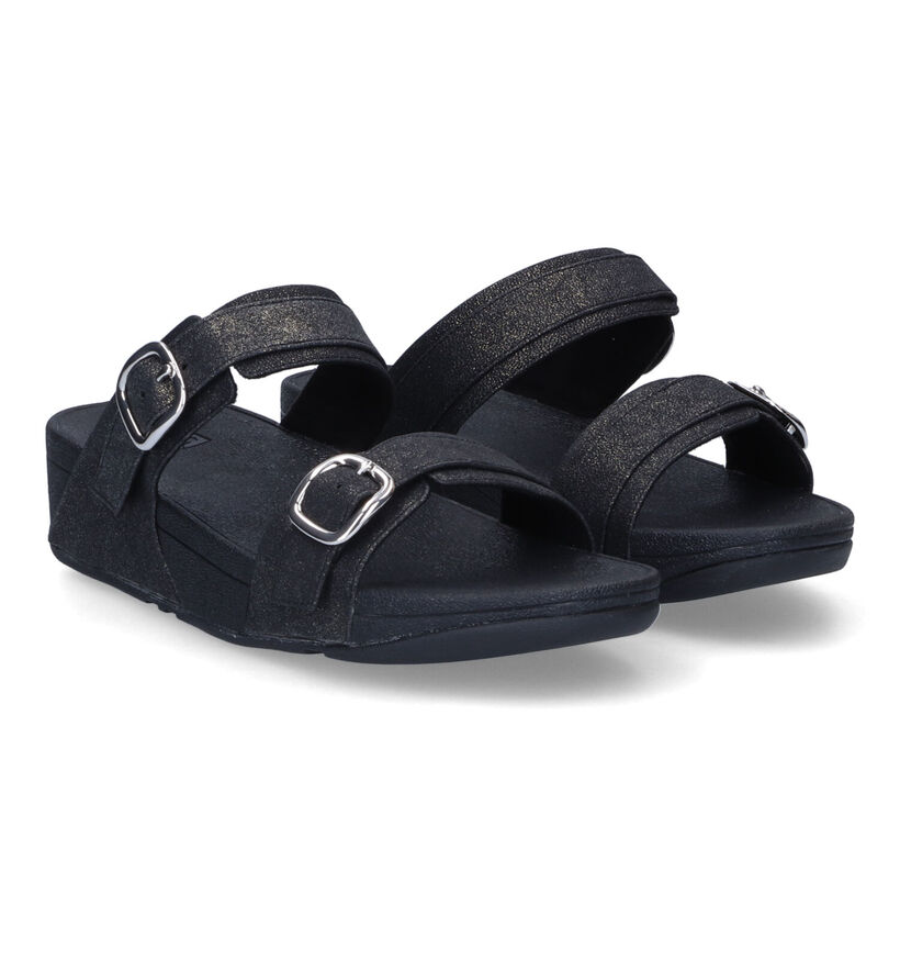 FitFlop Lulu Sparkle Zwarte Slippers in kunststof (302646)