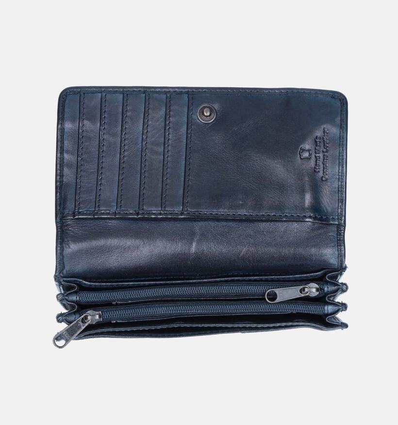 Bear Design Porte-monnaie &agrave; rabat en Bleu pour femmes (375835)