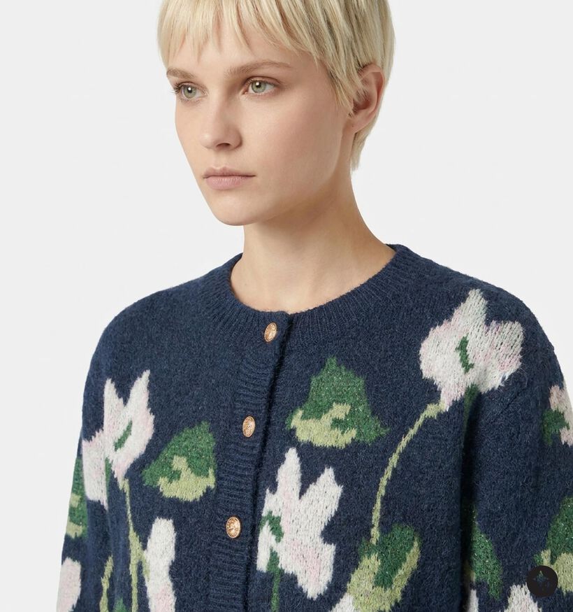 The Korner Fleurs Gilet en Bleu pour femmes (382179)