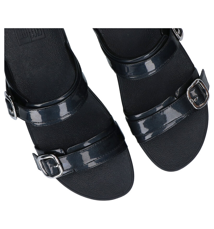 FitFlop Lulu Adjustable Slide Zwarte Slippers voor dames (293475)