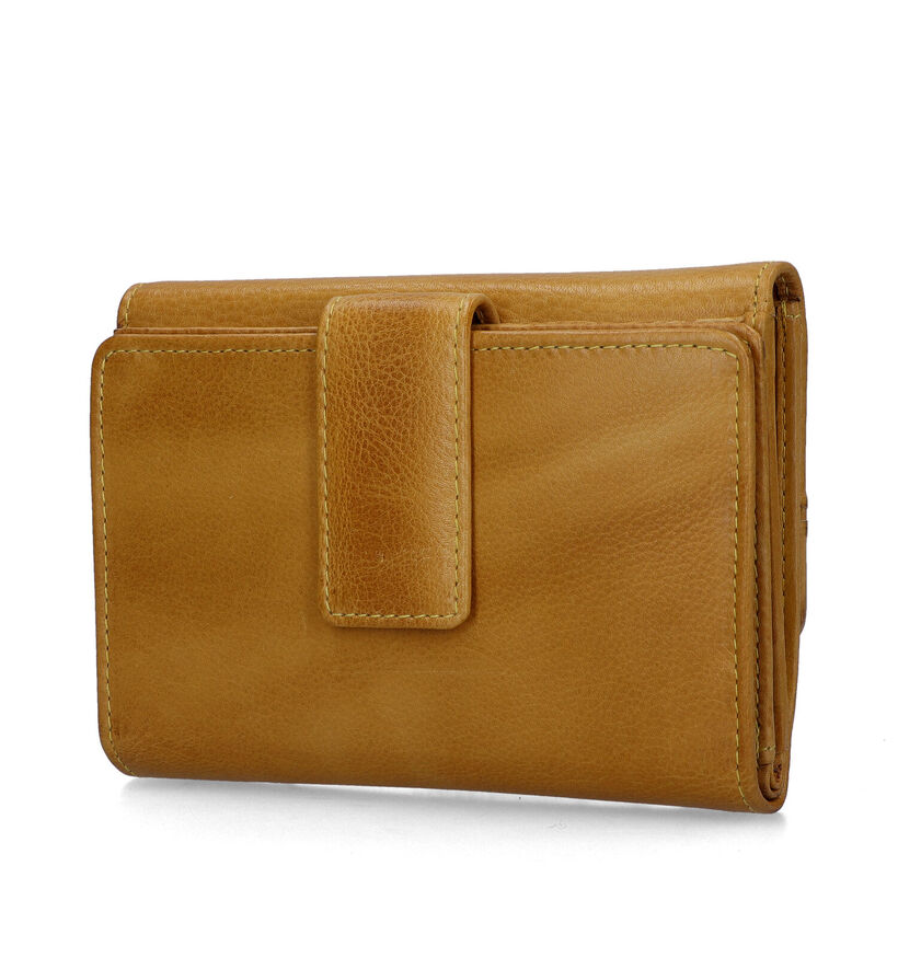 Label M Porte-monnaie à rabat en Jaune pour femmes (358857)