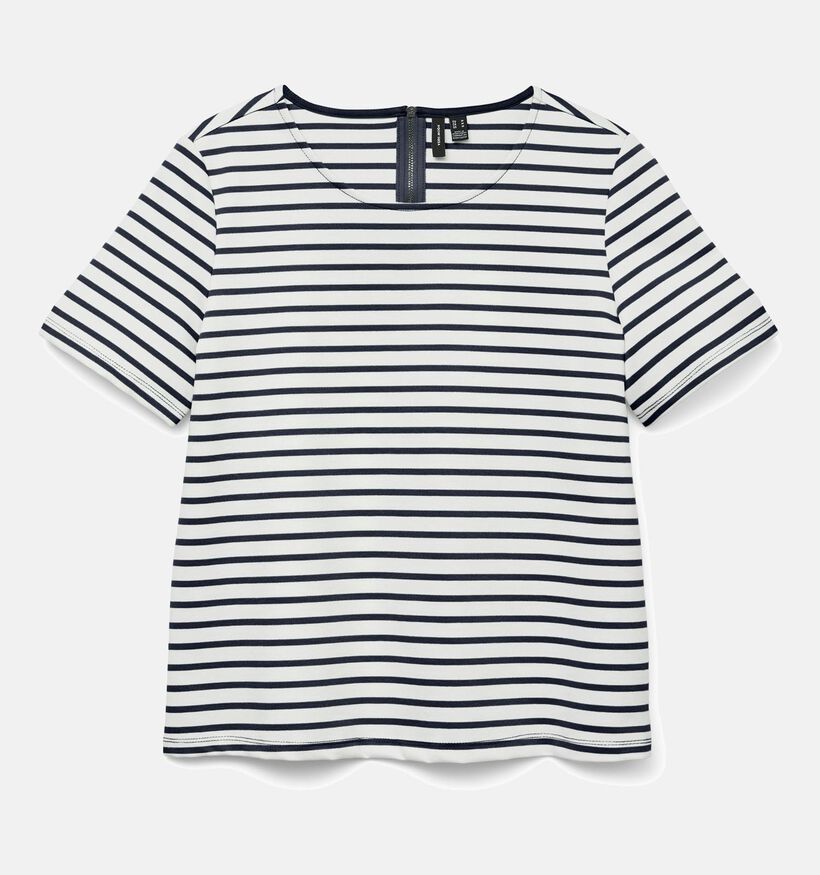 Vero Moda Abby Wit Gestreept T-shirt voor dames (352197)