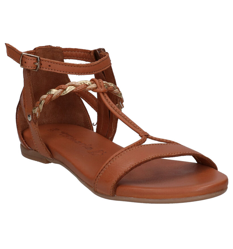 Tamaris Sandales plates en Bronze en cuir (289303)