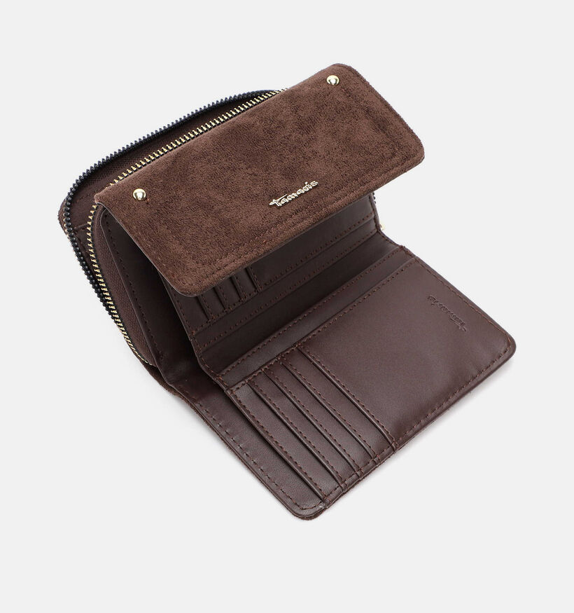 Tamaris Marina Suede Porte-monnaie zipp&eacute; en Brun fonc&eacute; pour femmes (378800)