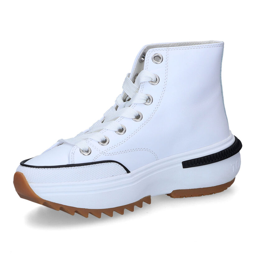 Tommy Hilfiger Mid Run Witte Sneakers in kunstleer (310706)