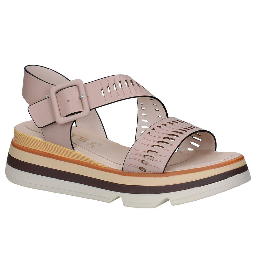 Keys Sandales compensées en Beige pour femmes (286597)