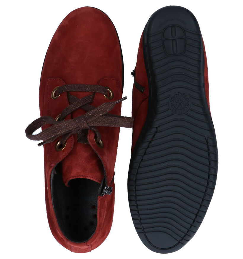 Mobils by Maphisto Peryne Bottillons plates en Rouge en nubuck (298111)