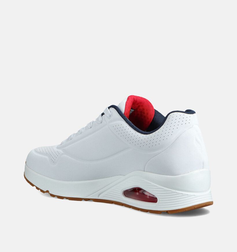 Skechers Uno Stand On Air Baskets basses en Blanc pour hommes (362192) - pour semelles orthop&eacute;diques