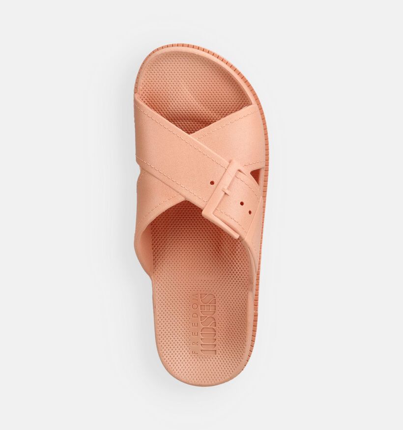 Freedom Moses Cross Basic Claquettes en Orange pour femmes (370840)