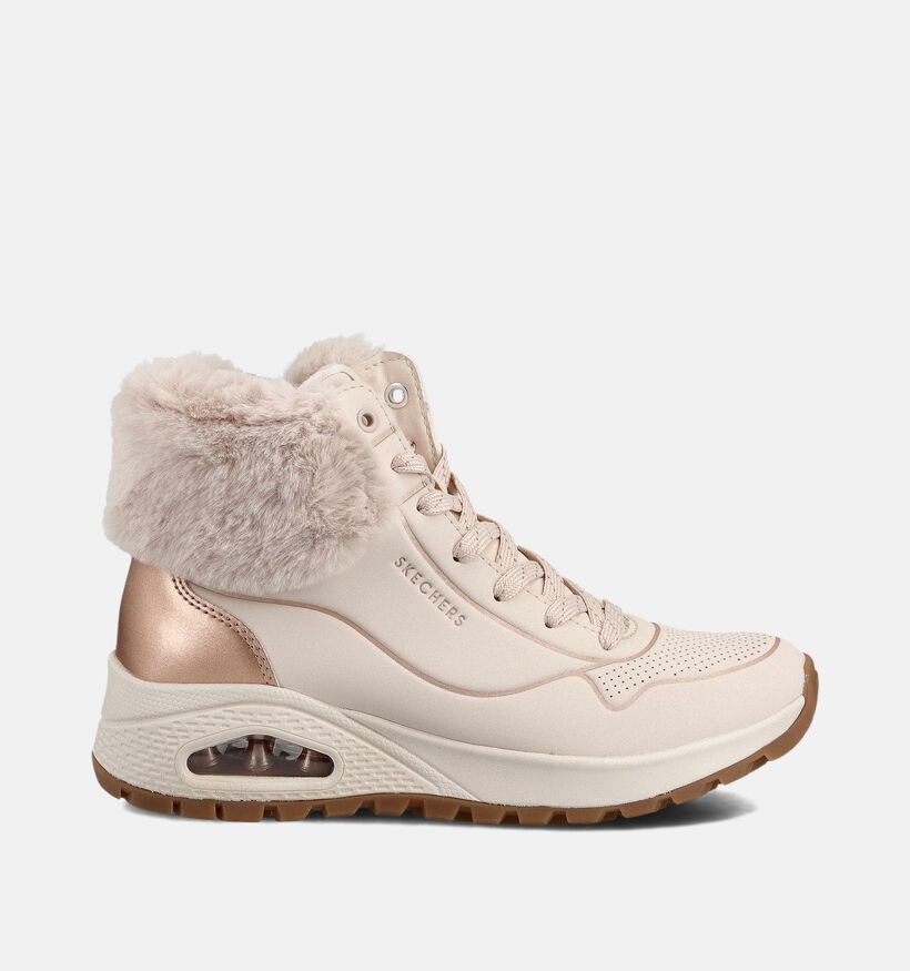 Skechers Uno Rugged Fall Shimmer Witte/Roze Boots met Veter voor dames (377984) - geschikt voor steunzolen