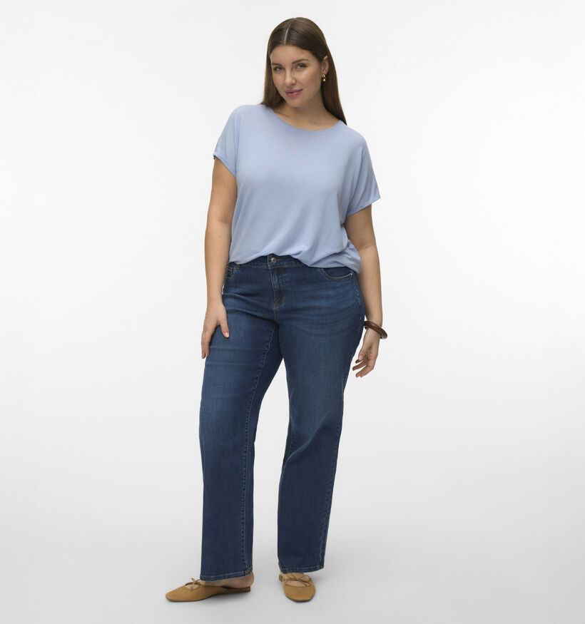 Vero Moda Curve Maya Plain Lichtblauwe T-shirt voor dames (369319)