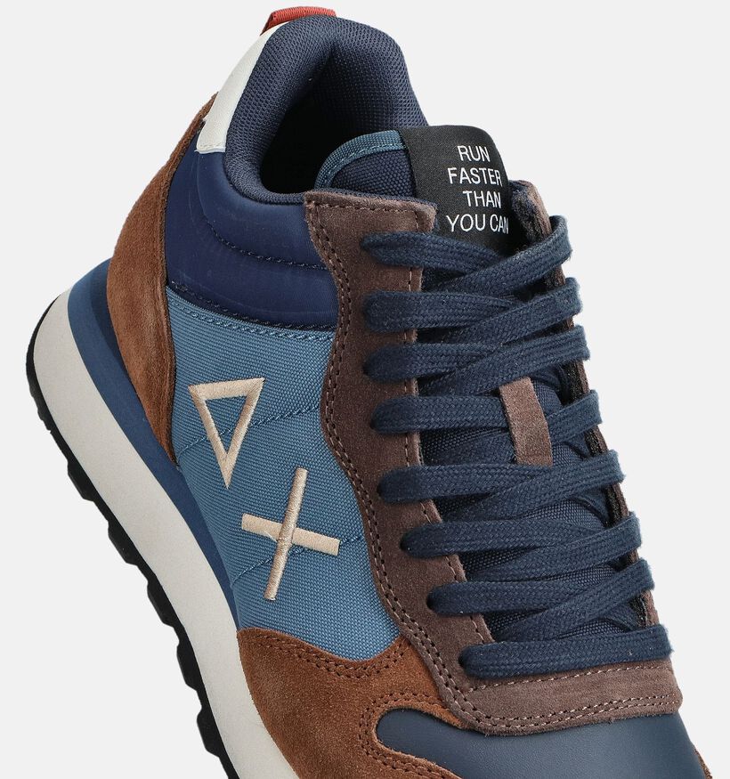 Sun68 Tom 2.0 Solid Blauwe/Bruine Sneakers voor heren (361801) - geschikt voor steunzolen