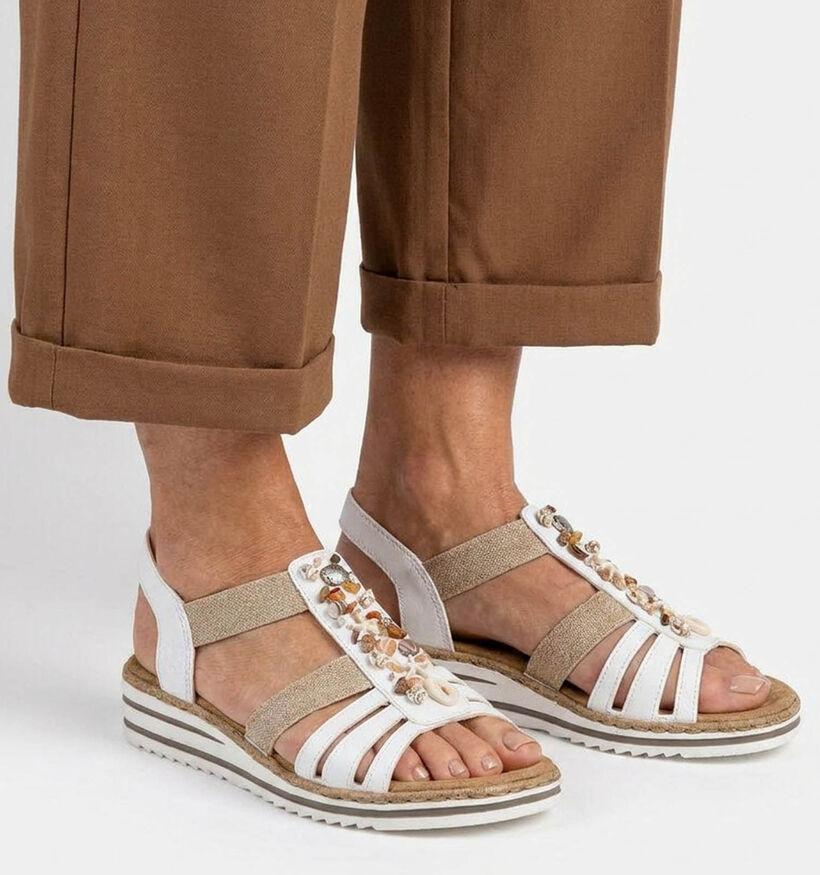 Rieker Witte Sandalen voor dames (370377)