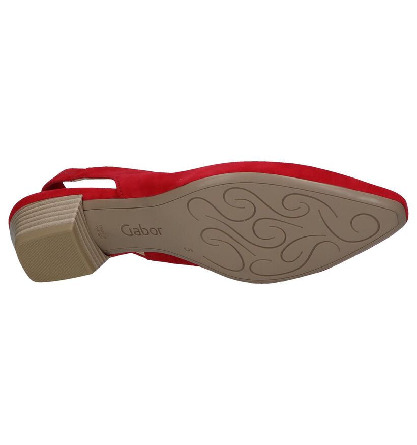 Gabor Escarpins à talon ouvert en Rouge en nubuck (245539)