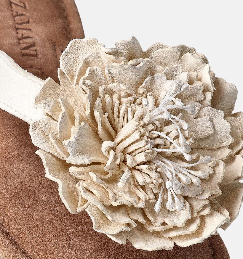 Lazamani Nu-pieds plates en Beige pour femmes (357746)