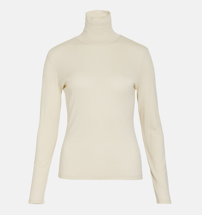 Vila Jolini Beige T-shirt met rolkraag voor dames (349444)