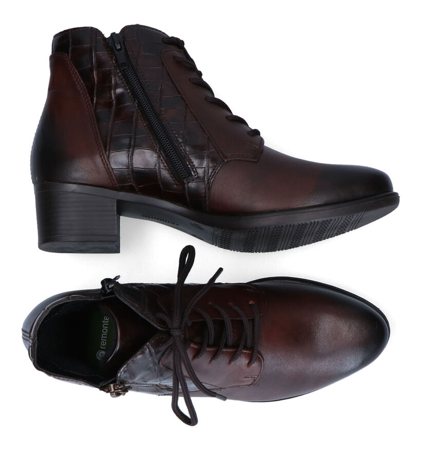 Remonte Bottines à lacets en Brun foncé pour femmes (298060) - pour semelles orthopédiques
