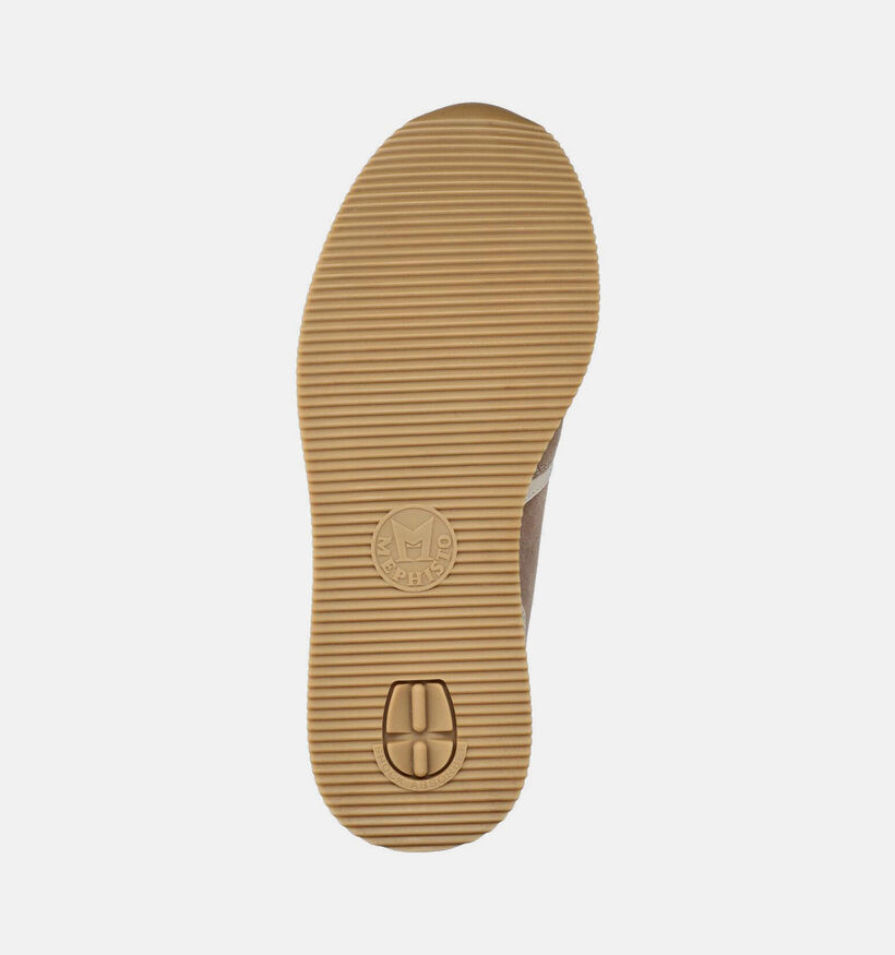 Mephisto Garcia Velours Taupe Veterschoenen voor heren (370207) - geschikt voor steunzolen