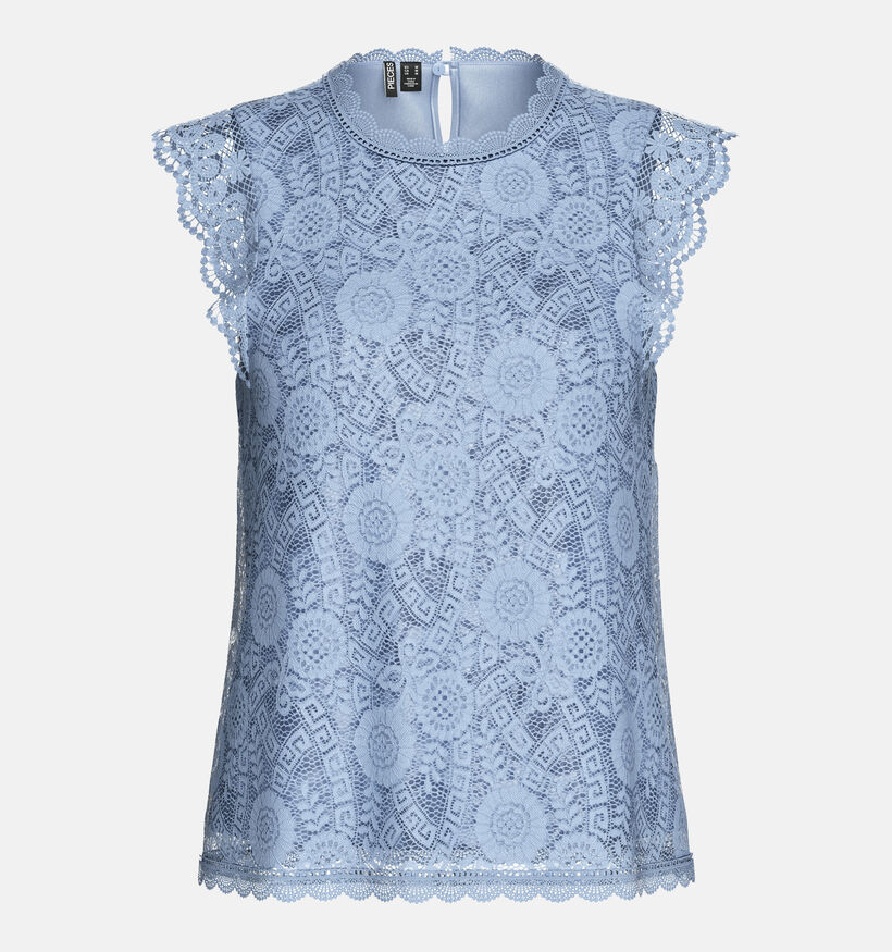 Pieces Olline Blauwe Kanten Blouse voor dames (351107)
