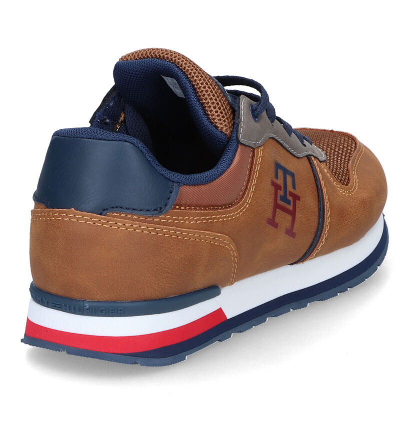 Tommy Hilfiger Cognac Veterschoenen voor jongens (312047) - geschikt voor steunzolen