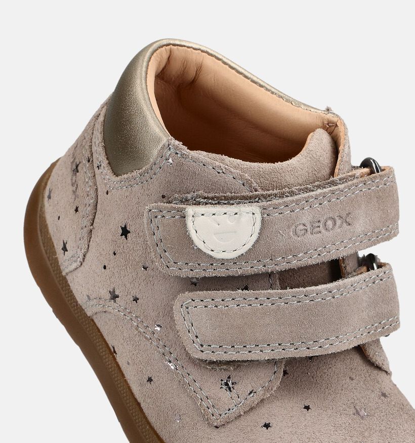 Geox Macchia Baskets montantes en Beige pour filles, gar&ccedil;ons (376242) - pour semelles orthop&eacute;diques
