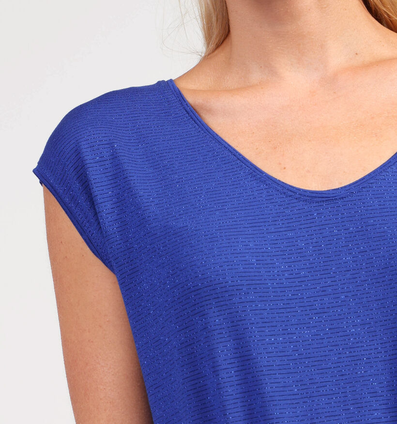 Pieces Billo Tee Lurex T-shirt en Bleu pour femmes (361143)