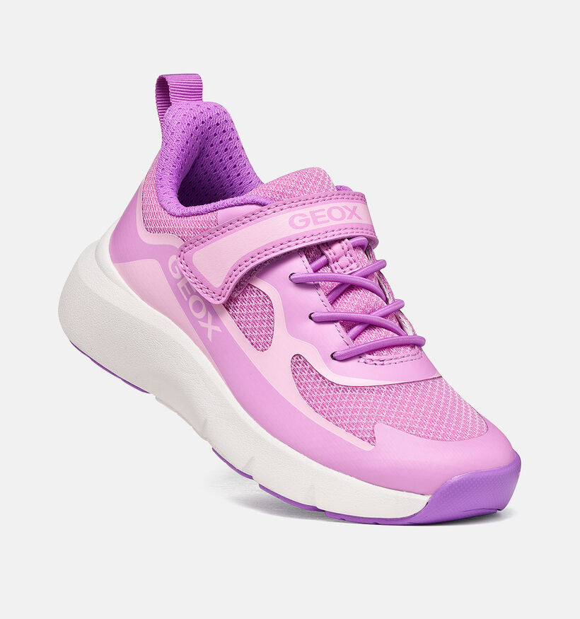 Geox Pro-Ran Girl Baskets basses en Rose pour filles (377735) - pour semelles orthop&eacute;diques
