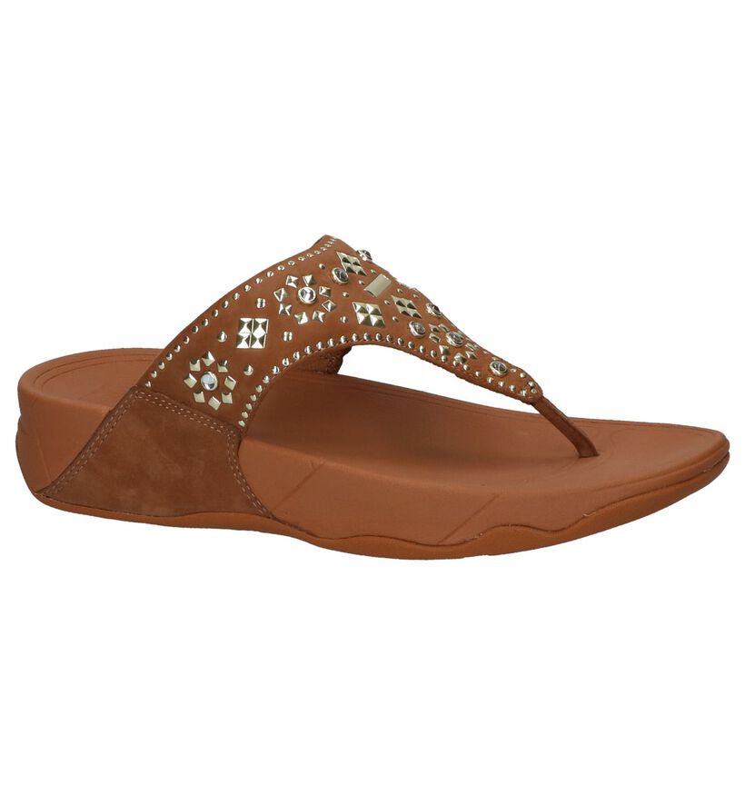 FitFlop Lulu Aztec Stud Toe-Thong Sandals Cognac, , pdp