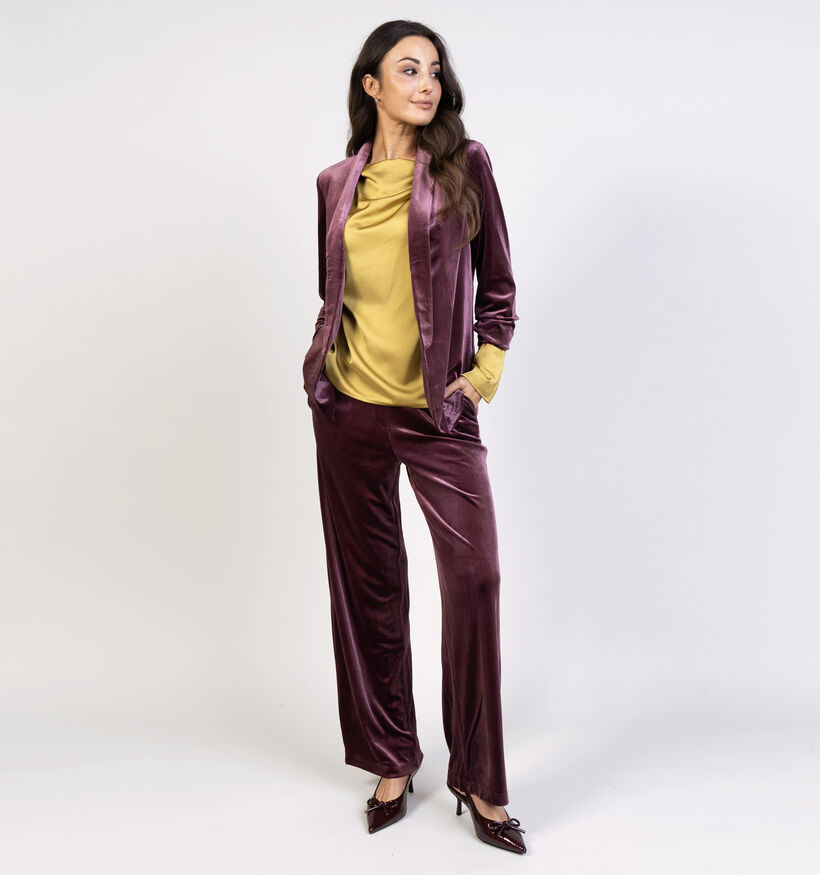 Pieces Bosella Velour Blazer en Bordeaux pour femmes (365856)