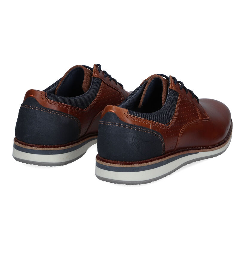 Bullboxer Cognac Veterschoenen voor heren (312628) - geschikt voor steunzolen