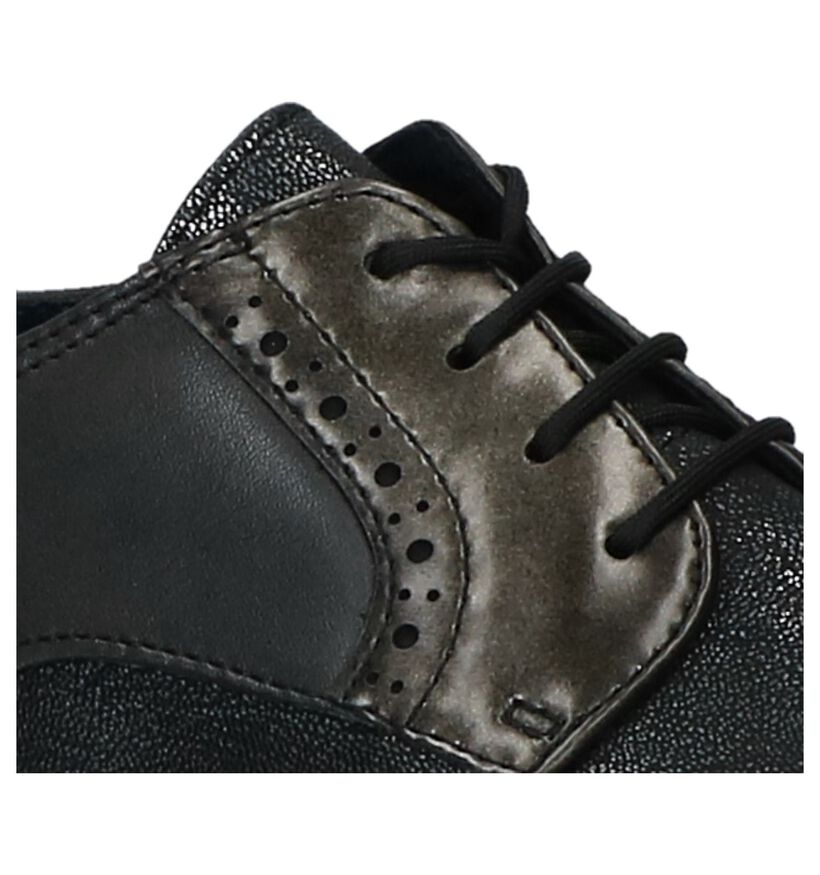 Tamaris TOUCH it Donker Grijze Veterschoenen in lakleer (226772)