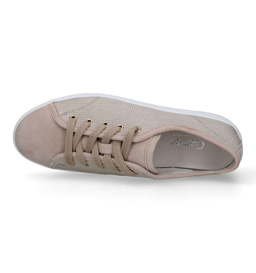 Gabor OptiFit Beige Veterschoenen voor dames (323166) - geschikt voor steunzolen