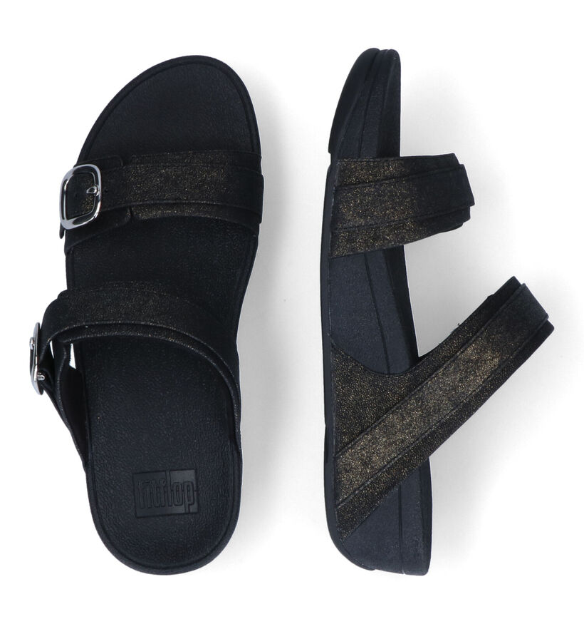 FitFlop Lulu Sparkle Zwarte Slippers in kunststof (302646)