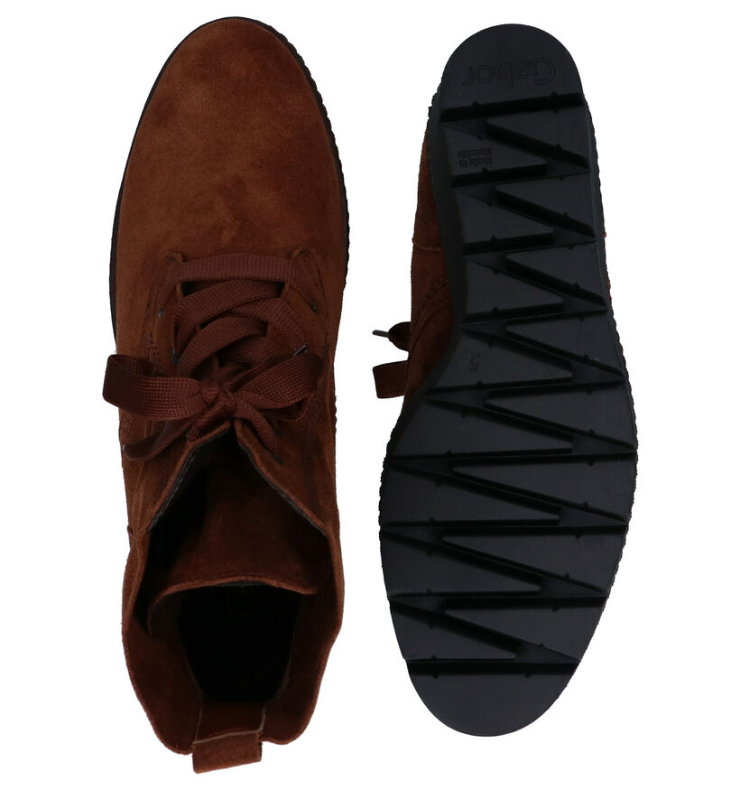 Gabor Best Fitting Cognac Veterlaarsjes in nubuck (282450)