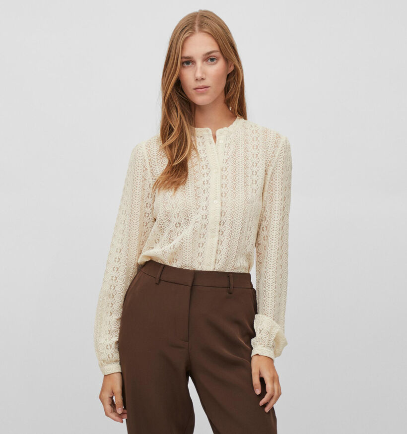 Vila Chikka Lace Zwarte Kanten Blouse voor dames (328870)