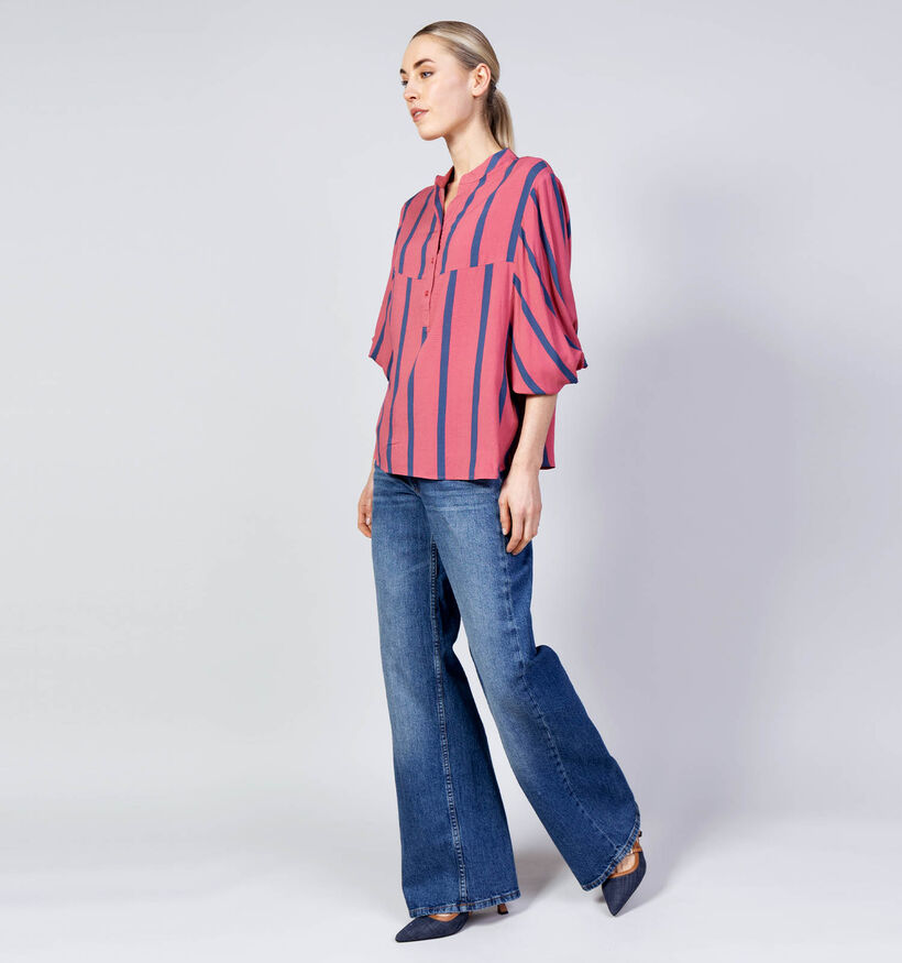 Vero Moda Falulah Roze/Blauwe Gestreepte Blouse voor dames (369366)