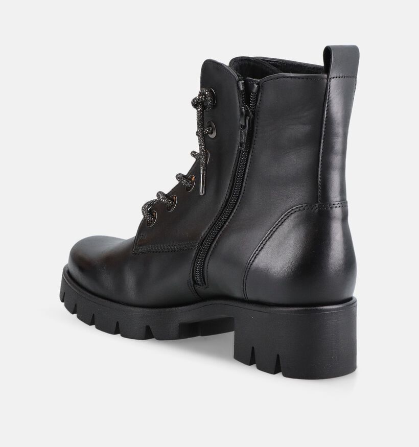 Gabor Comfort Zwart Boots met Veter en Rits voor dames (380062) - geschikt voor steunzolen