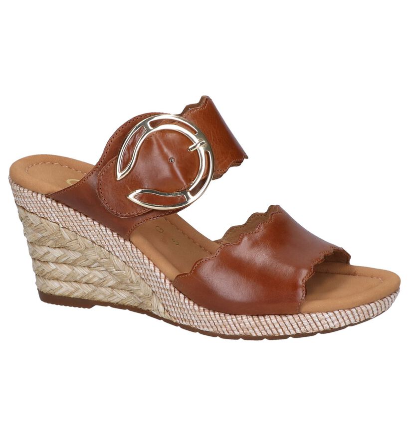 Cognac Muiltjes Gabor Comfort in leer (245591)