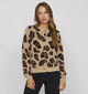 Vila Helly Brown Leo Beige Cardigan voor dames (361596)