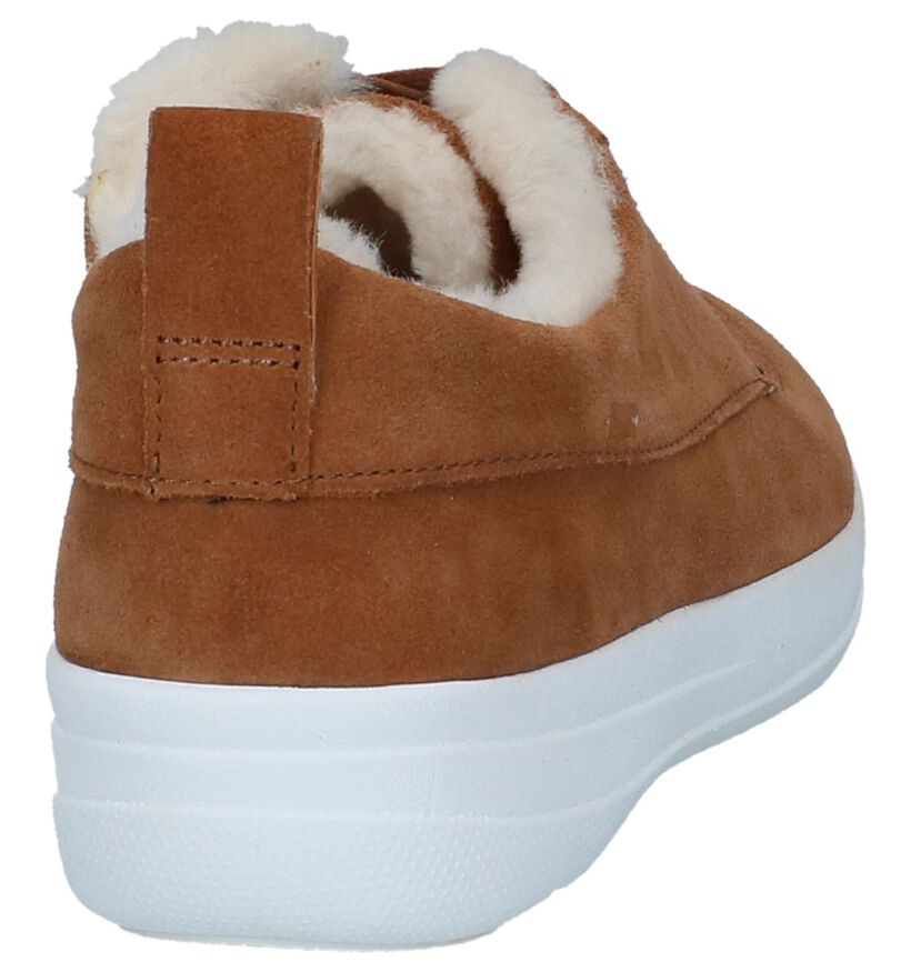 FitFlop Glenda Shearling Zwarte Veterschoenen in daim (225603)