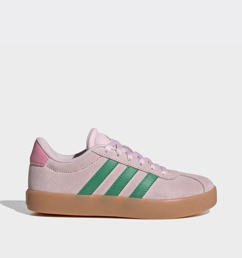 adidas VL Court 3.0 Roze/Groene Sneakers voor meisjes (372717) - geschikt voor steunzolen