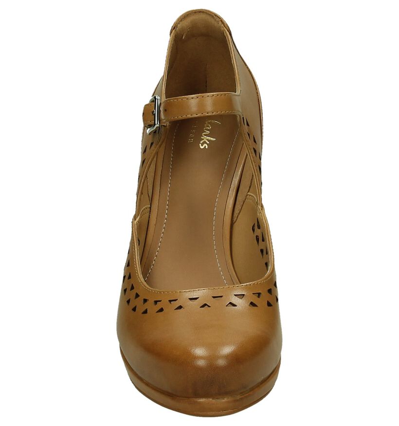 Clarks Cognac Pumps met Bandje, , pdp