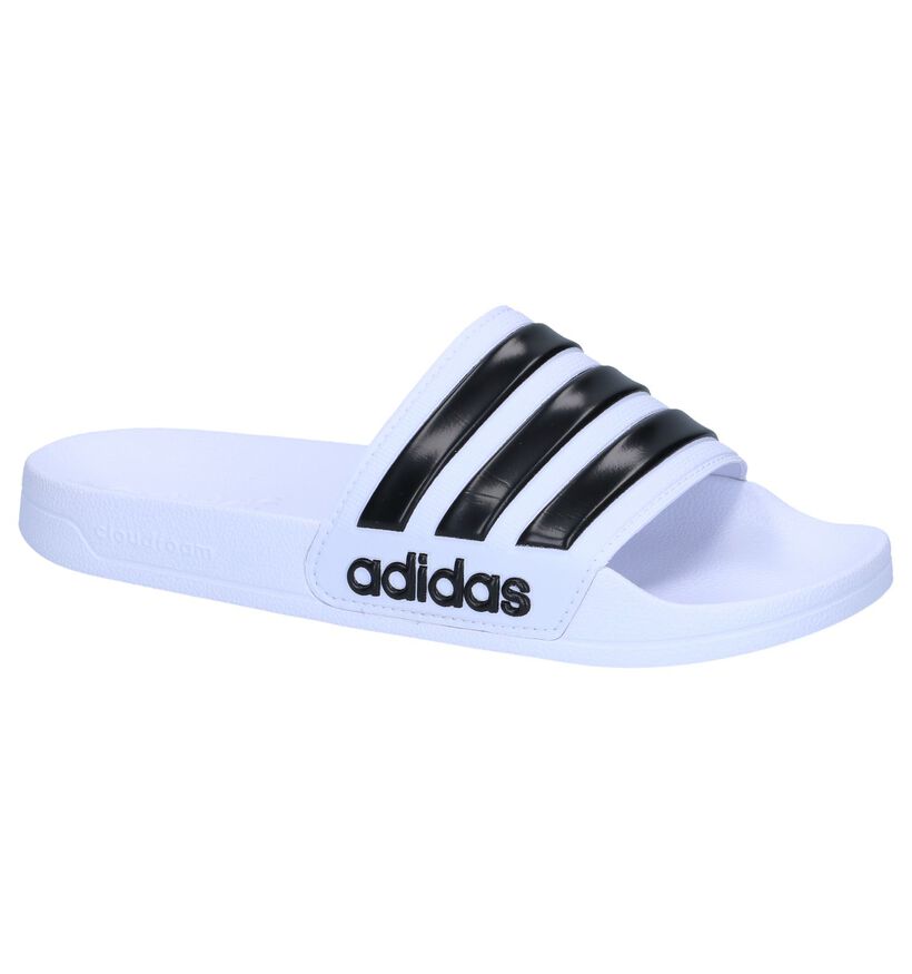 adidas Adilette Claquettes de piscine en Blanc en synthétique (290835)