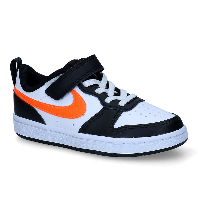 Nike Court Borough Zwarte Sneakers in leer (293609)